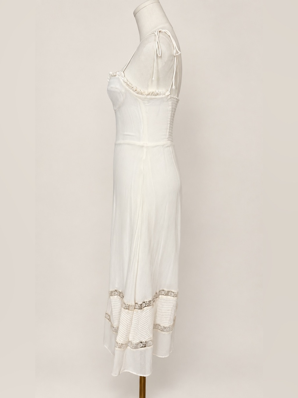 Reformation Ronan Ivory Lace Midi Dress Romantic Corset Size 4 - Picture 4 of 8
